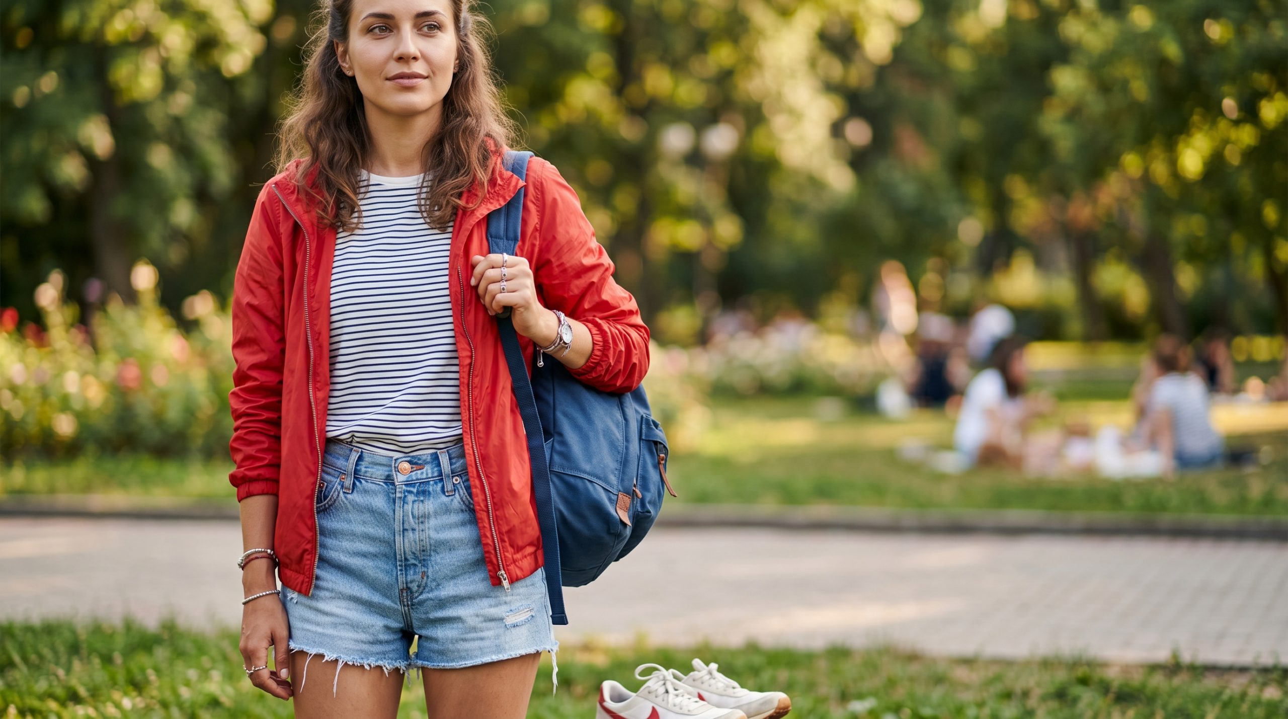 Детальний ракурс кишені джинсових 10 універсальних шортів, що підкреслює текстуру і якість тканини.