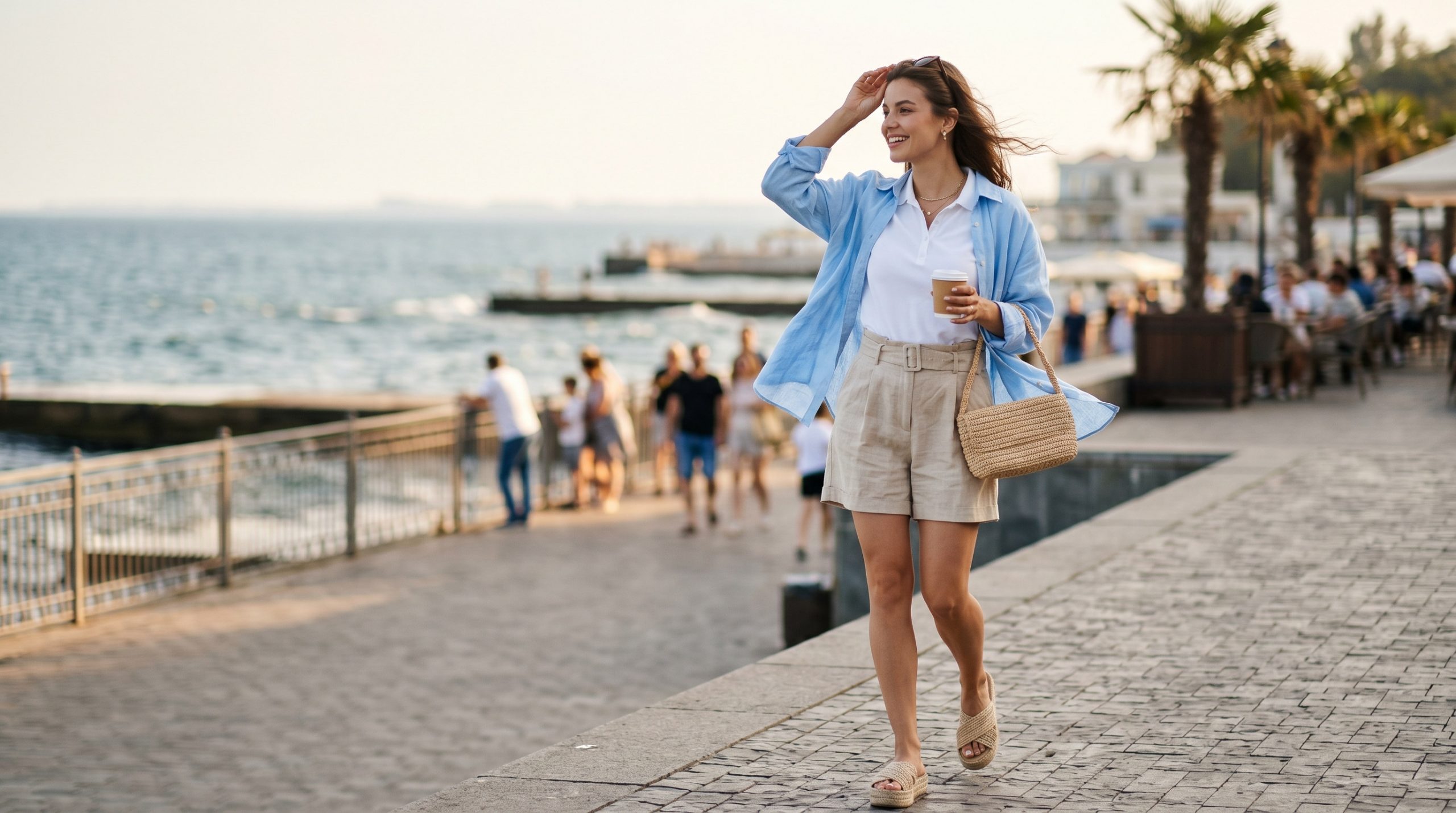 Модна дівчина у стильних бермудах, що демонструє 10 універсальних шортів, які пасують багатьом образам 2026 року.