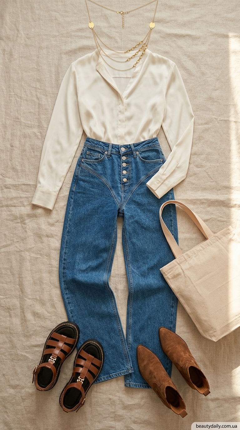 Стрейчеві джинси прямого крою з вишивкою жіночі сині для креативного простору 2026.