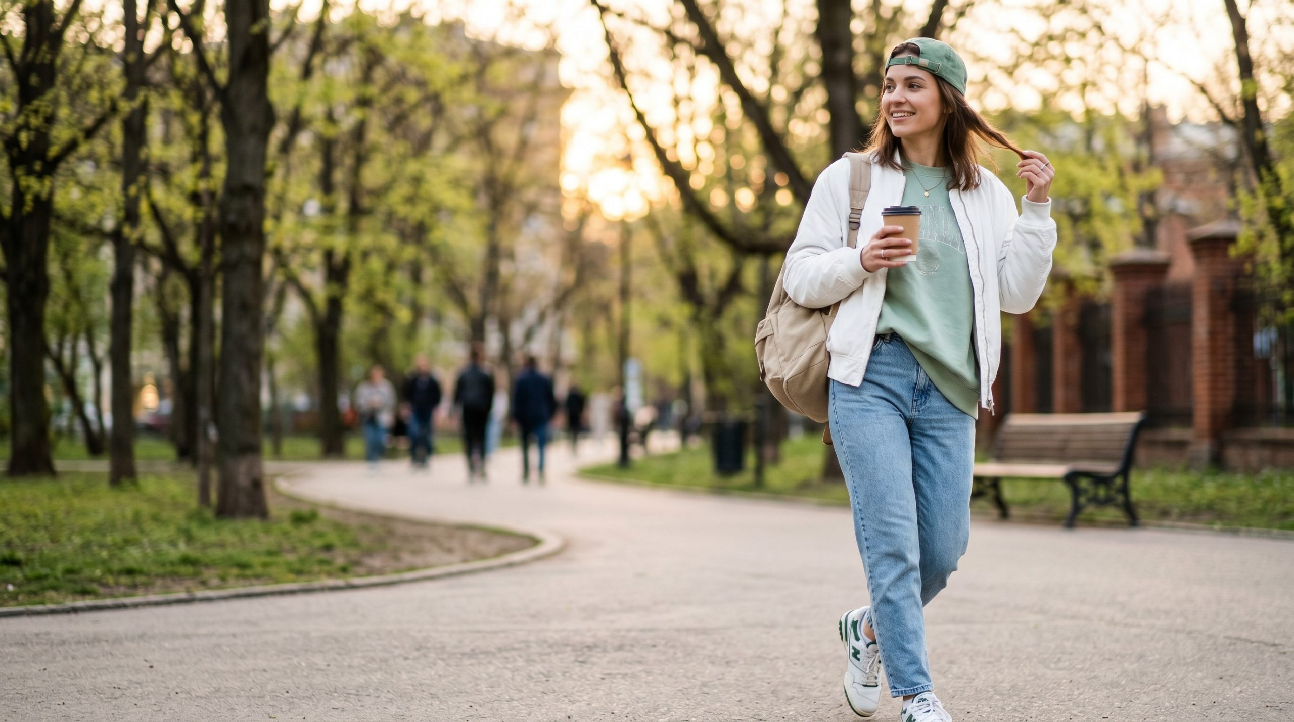 Елегантна дівчина демонструє, як носити джинси мом, створюючи невимушений осінній образ 2026 року.