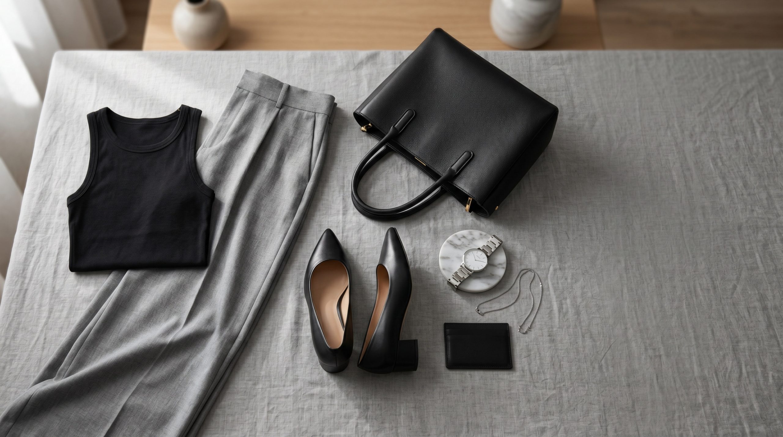 Колекція літніх майок жіночих на 2026 рік, розташованих у стилі flatlay, демонструючи модні тенденції.