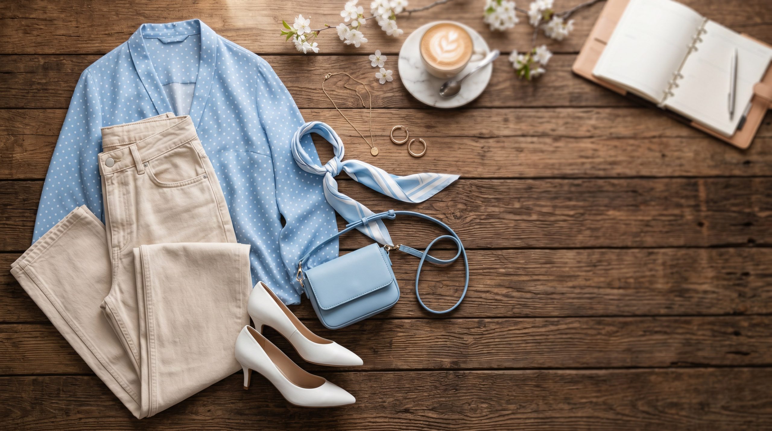 Колаж модних літніх образів 2026 року, що демонструють джинси з високою талією у поєднанні з легкими топами та аксесуарами.