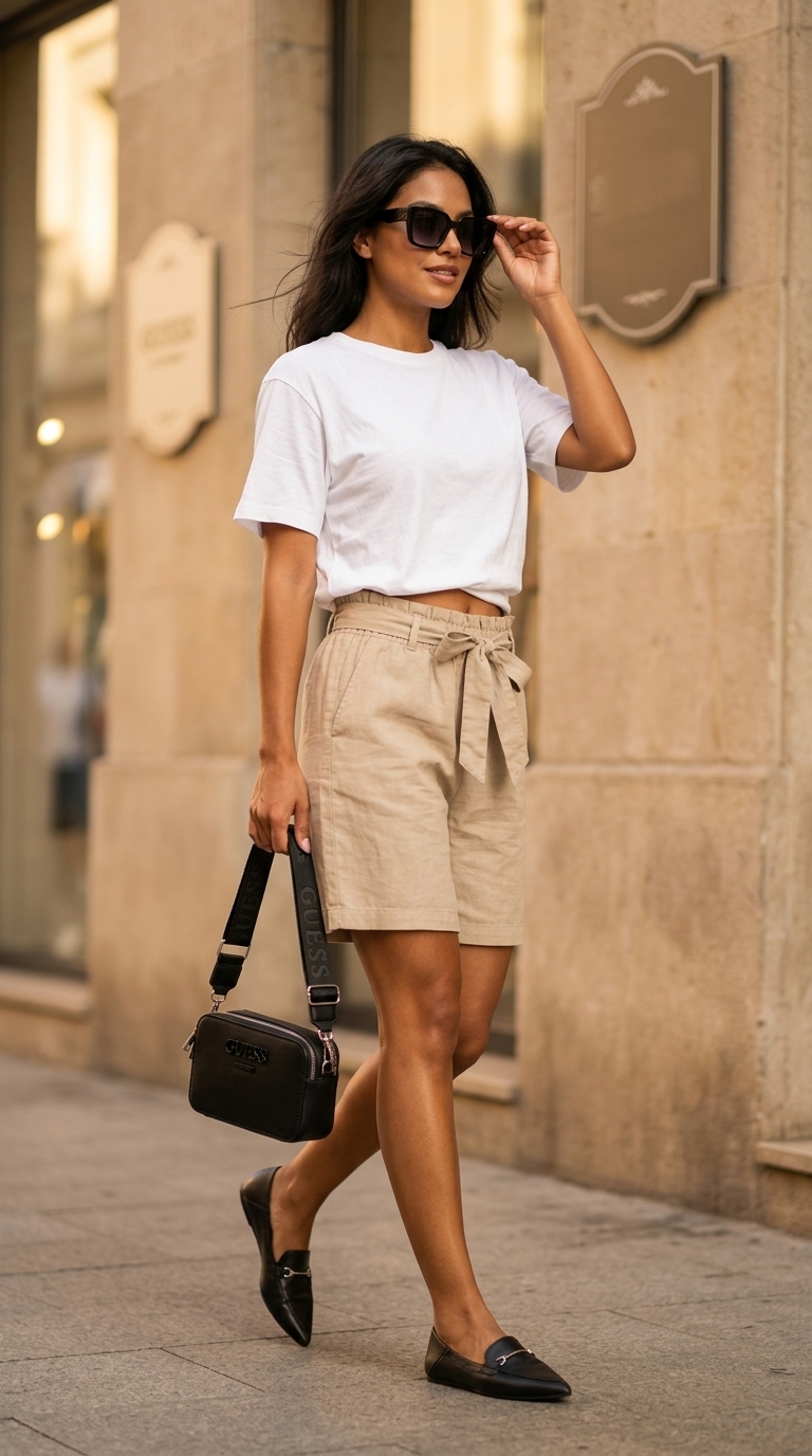 Модні шорти 2026: Пісочні шорти-бермуди для мінімалістичного образу.