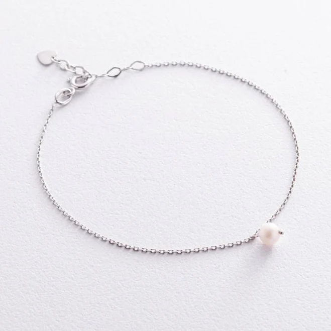 accessory Браслет із перлиною (біле золото) б05266 Goldvin $7000