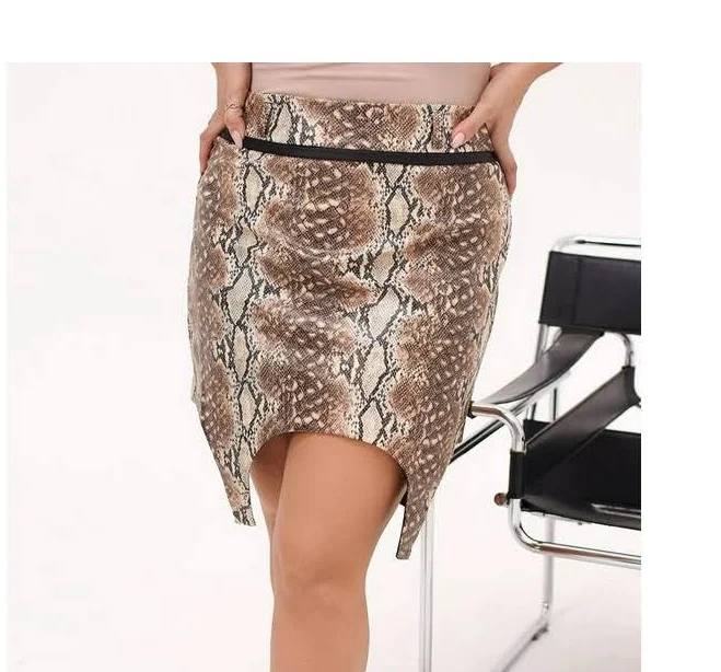 skirt Спідниця шкіряна, зі зміїним принтом мод БАРВ- 053, бежевий, розмір 52-54. Жіночі спідниці ROZETKA $860