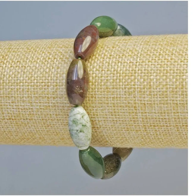 accessory Браслет Яшма різнокольорова натуральний камінь овал, діаметр 10х20мм+- (стрейч), довжина 18см+, ida91562. Біжутерні браслети ROZETKA $360