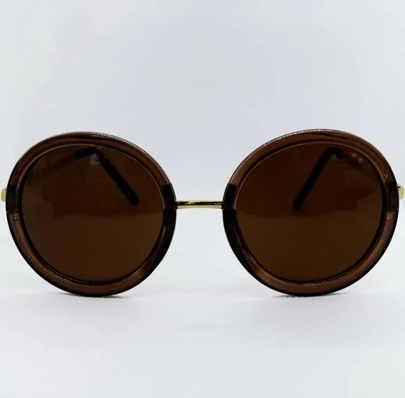 accessory Жіночі сонцезахисні окуляри круглі коричневого кольору Круглі А-10 SunGlazki $320