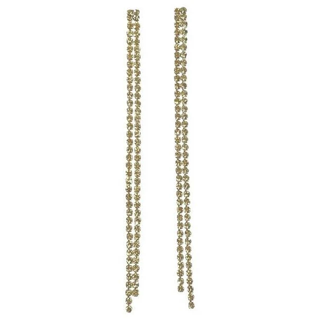 accessory Сережки довгі вечірні зі стразами,з двома доріжками, 10 см Колір срібний. Біжутерні сережки ROZETKA $325