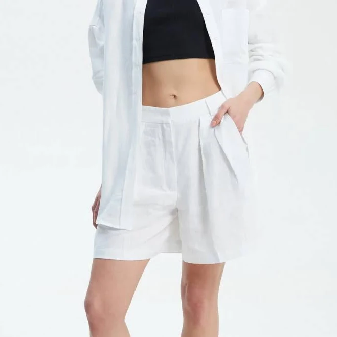 shorts Білі вільні шорти зі 100% льону MUSTHAVE MustHave $1599