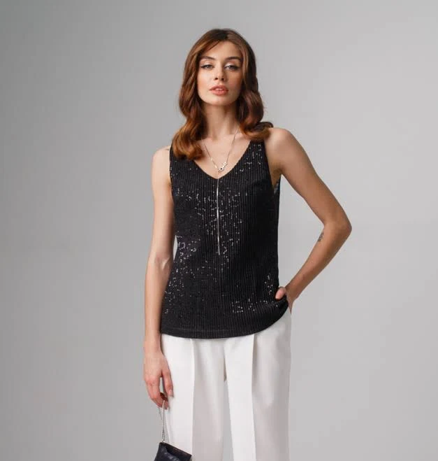 top Чорний топ з паєтками helena.ua $1040