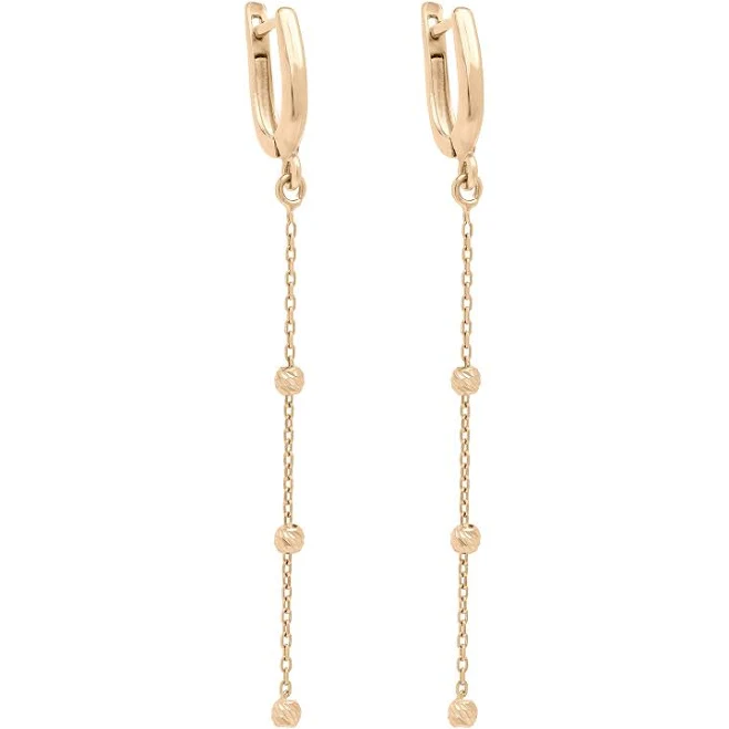 accessory Сережки з червоного золота з довгими підвісами AURUM jewelry $11632