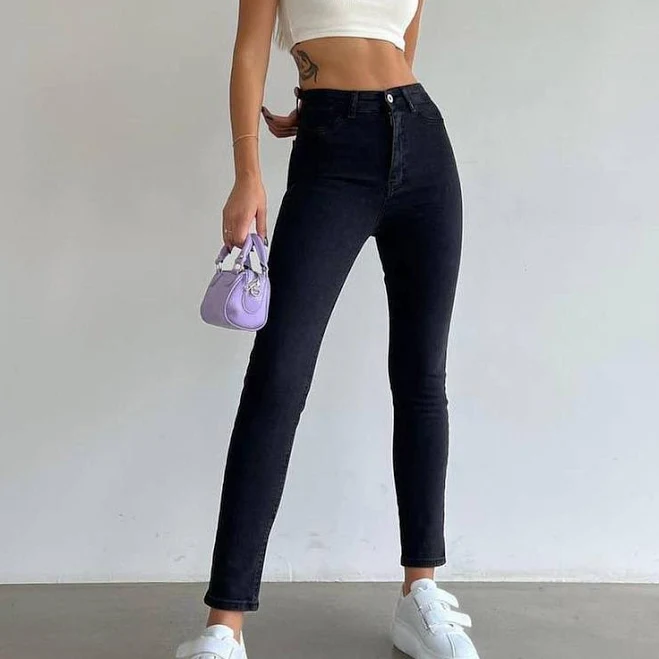 high-waisted jeans Джинси Скіні чорні buymeb.com $1190