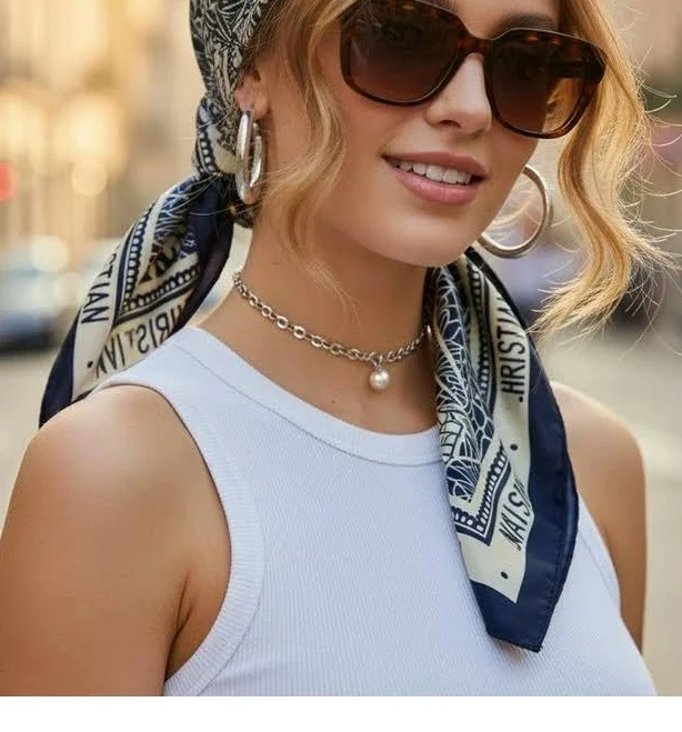 accessory Хустка з візерунком шарф пов'язка на шию сумку Синій (120177). Хустки та косинки ROZETKA $350