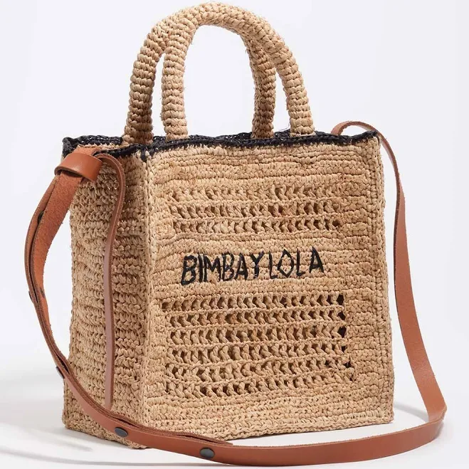 bag Середня бежева сумка кросбоді з рафії bimbaylola.com $12490