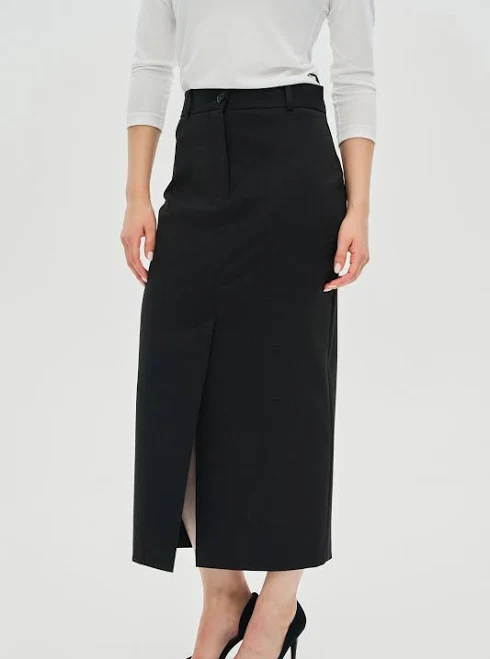 skirt Чорна спідниця-олівець міді з високим розрізом Olga Egorova $1290