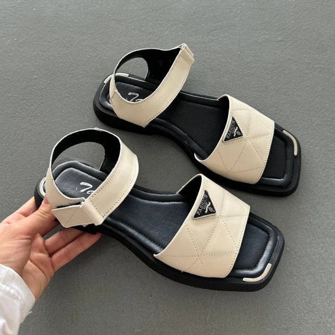 shoes Босоніжки з натуральної шкіри бежеві на плоскій підошві marafet.com.ua $1300