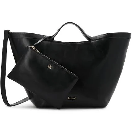 bag Елегантна чорна шкіряна сумочка із золотим логотипом Kazar $13199