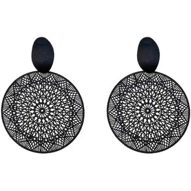 accessory Сережки акрилові темперамент великі круги Чорний (1400761341) ЕПІЦЕНТР $130