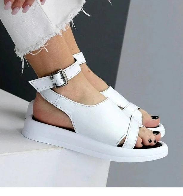 shoes Босоніжки жіночі шкіряні білі на низькому ходу ROZETKA $1520