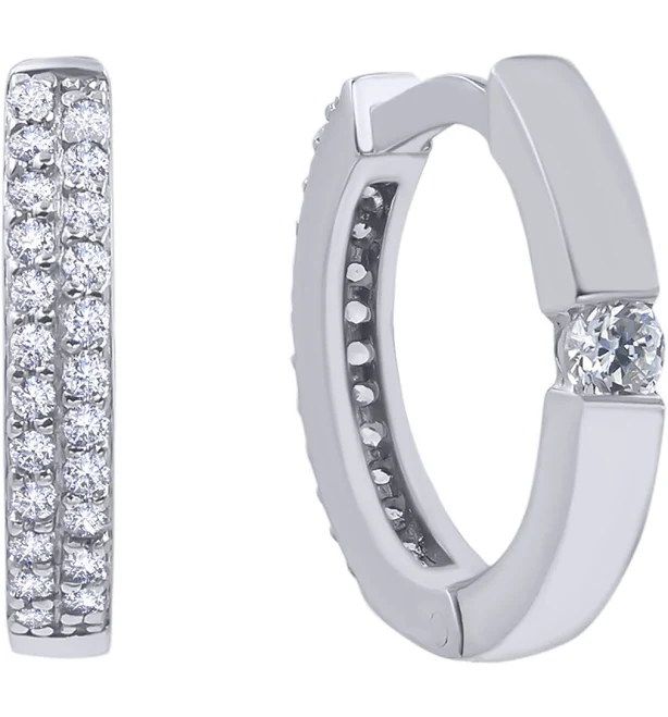 accessory Срібні сережки-кільця з фіанітами AURUM jewelry $1538