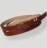 accessory Коричневий тонкий шкіряний ремінь з металевим шльовкою Issa Plus $154