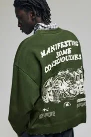 top Світшот кислотно-зелений з принтом pullandbear.com $1599