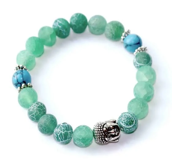 accessory Браслет матовий зелений агат морозний, 16 см rowenabraslet.com.ua $249