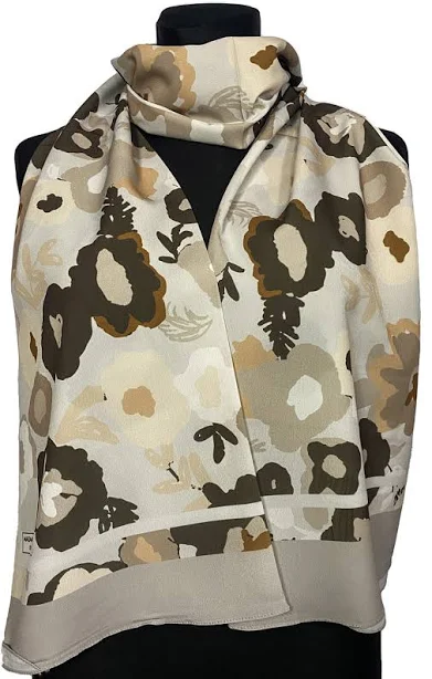 accessory Шовковий шарф з квітами, 170 на 70 см, з італійського шовку, модель 7 Palantin.shop $350