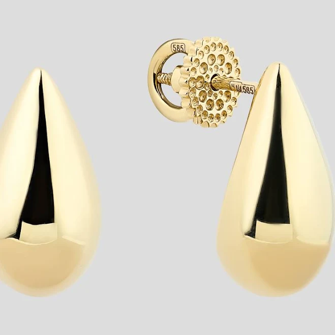 accessory Золоті Сережки Крапля натхнення. Жовте Золото Minimal $17940