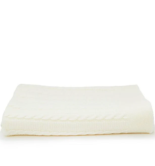 accessory В'язаний білий плед двосторонній 180х130 | 61522 - 180x130 см - Білий FashionSets $1020