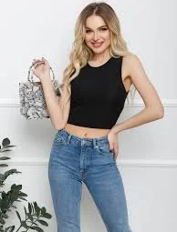 top Чорний фактурний топ без рукавів Issa Plus $187