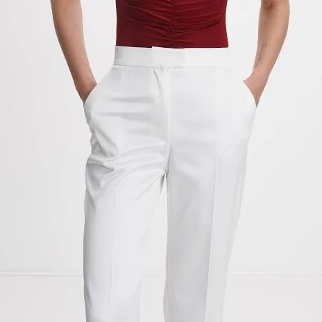 pants Сатинові білі штани прямого крою cici-coco.com.ua $2200