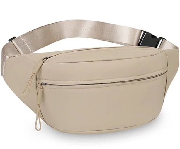 bag Женская сумка-бананка кросбоди вместительная с широким ремнём бежевая shopka.com.ua $225