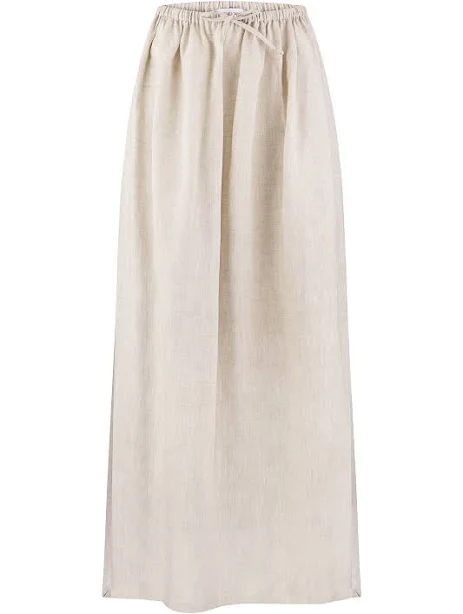 skirt Спідниця максі з льону бежева cici-coco.com.ua $2300