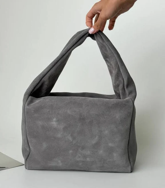 bag Сумка жіноча шкіряна сіра шопер середня, замша, Італія FashionMix $2590