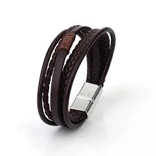 accessory Шкіряний браслет багатошаровий коричневий з магнітною застібкою CoolWatch $269