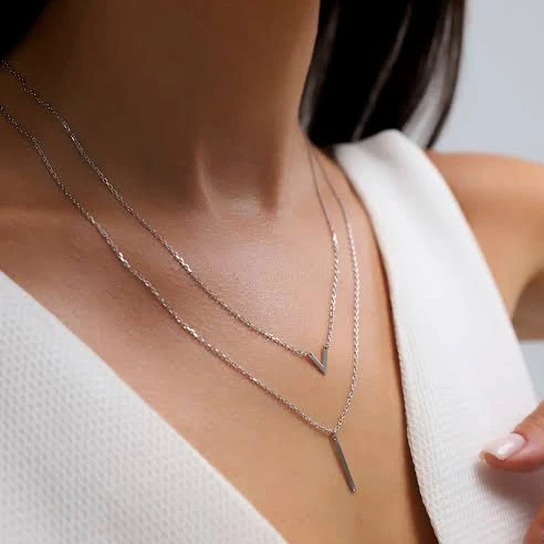 accessory Кольє подвійне з срібла покрите родієм polijewelry.com.ua $2753