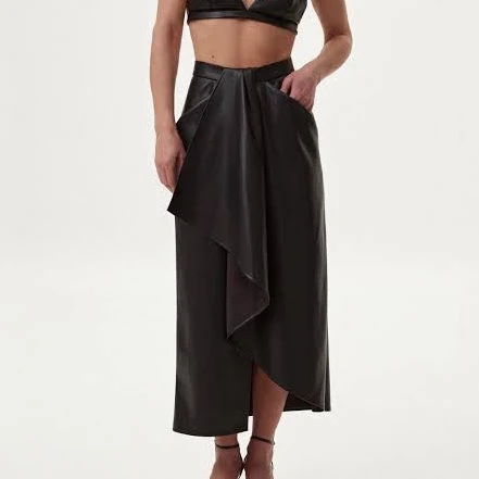 skirt Асиметрична чорна спідниця з еко cici-coco.com.ua $3100