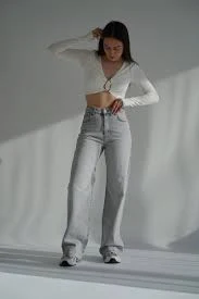 jeans Джинси прямі жіночі, колір світло сірий розмір 34 label-shop.com.ua $1900