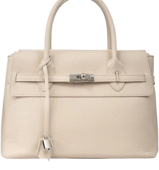 bag Шкіряна сумка тоут на двох ручках світло-бежевий Fiori Bags $3500