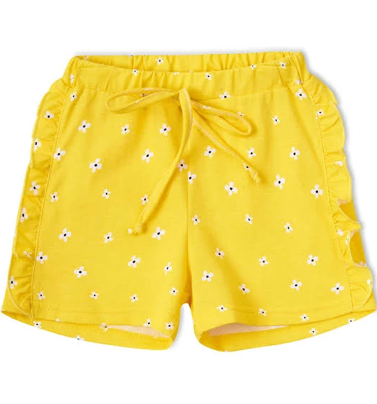 shorts Шорти для дівчинки з рюшами жовті Квіти KRAKO $358