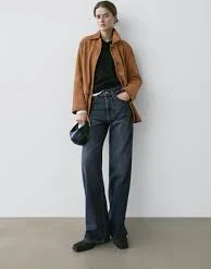 high-waisted jeans Широкі джинси з високою посадкою - Темно-синій massimodutti.com $3600