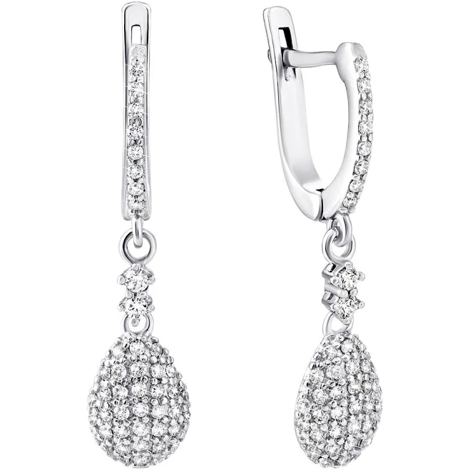 accessory Купити Срібні сережки-підвіски з фіанітами в Інтернет Магазині Золота Країна. Золотий Вік. Акція. Знижки Срібна Країна $3671
