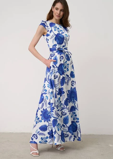 dress Біла сукня максі з синім принтом Natali Bolgar $3698