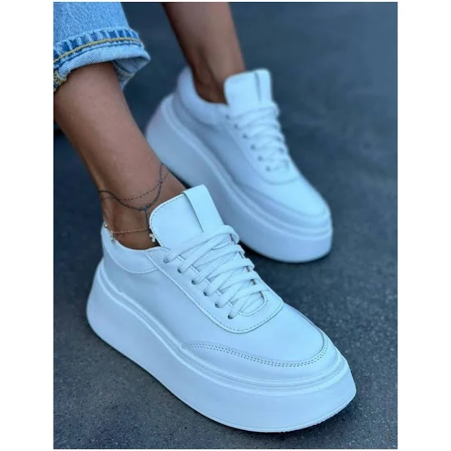 shoes Кеди на платформі зі шнурівкою з натуральної шкіри білого кольору розмір 39 (154102). Жіночі кеди ROZETKA $2085