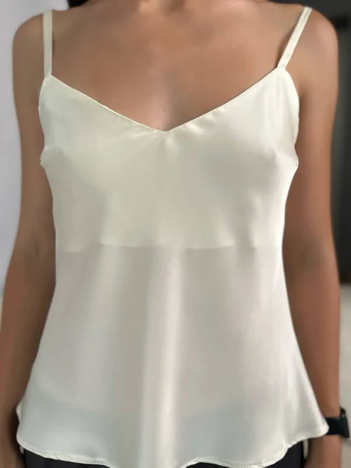 шовкова майка з мереживом Майка з шовку Армані Шампань Маркет білизни $390