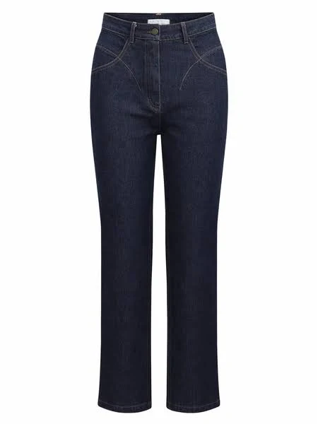 high-waisted jeans Темно-сині джинси прямі завужені A.G.N.A $3900