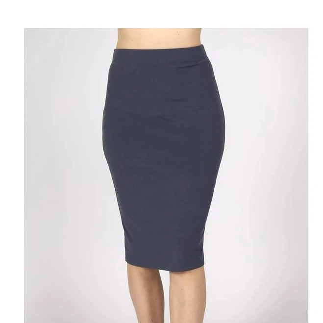 skirt Спідниця-олівець жіноча нижче коліна, класична, трикотажна, однотонна з розрізом ззаду. Темно-сірий (графіт) 40. Жіночі спідниці ROZETKA $629