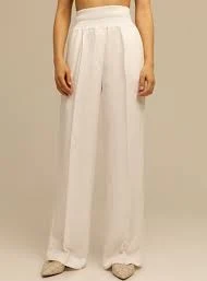 pants БРЮКИ БІЛІ із льоном з високою посадкою, прямі зі стрілками 4061 kora.ua $2300