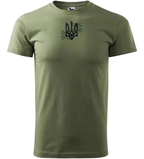 майки Футболка ТРИЗУБ+ОРНАМЕНТ чоловіча Хакі mirabell.com.ua $450